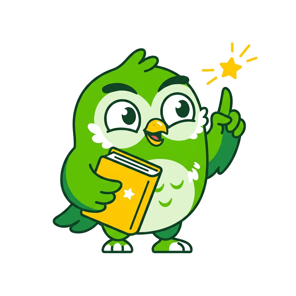 Duolingo Owl Study Mascot
